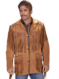 Men's Western Leather Fringe Coat R451