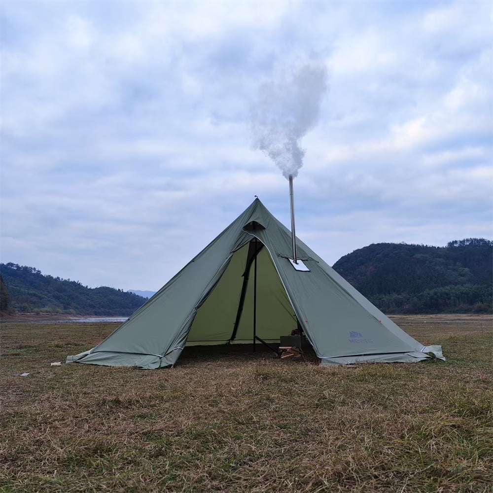 Camping Hot Tent 4-6 Person Tipi Tent with Stove Jack P5285