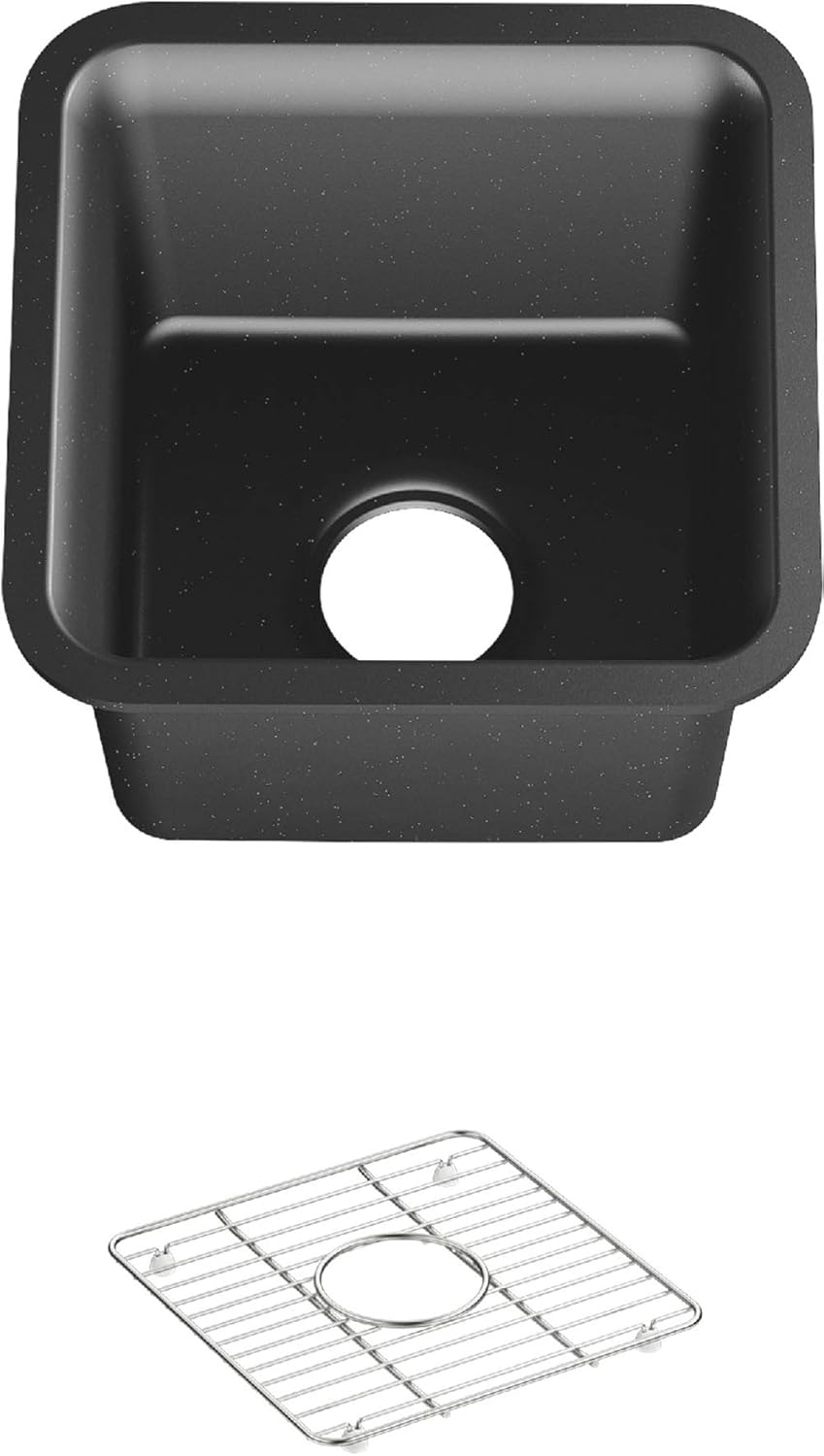 Matte Black 15 x 15 x 9-1/2 Neoroc under-mount bar sink N2623