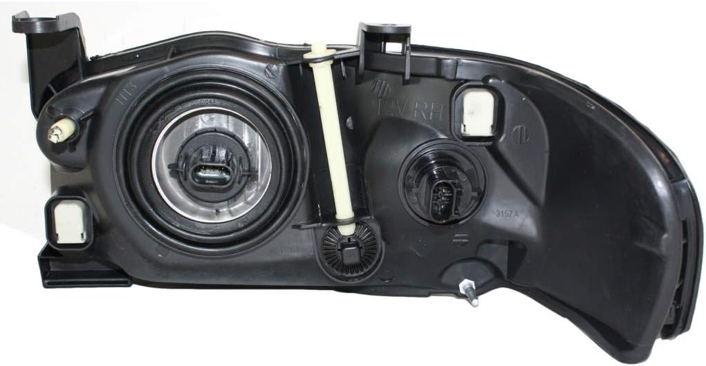 Headlight Assembly Passenger Side Chrome with Bulbs Pack of 2 Q25194