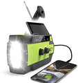 Emergency Solar Hand Crank Weather Radio with Flashlight Green A9553
