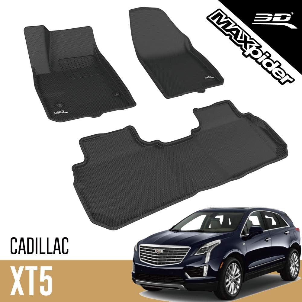 All-Weather Floor Mats Custom Fit Car Floor Liners 1st & 2nd Row Black S904452