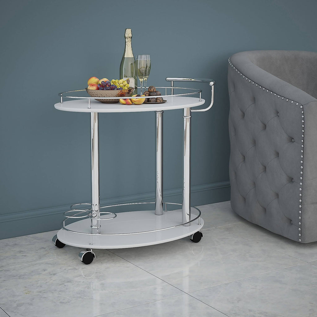 Grey 2-Tier Bar Cart S90800