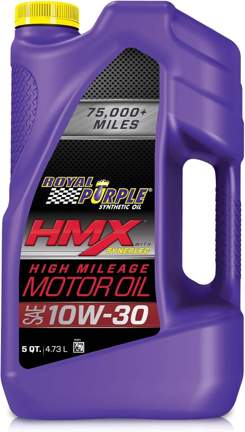 Royal Purple High-Mileage Synthetic Motor Oil - 1 Quart, Case of 6, Pack of 2 R2111