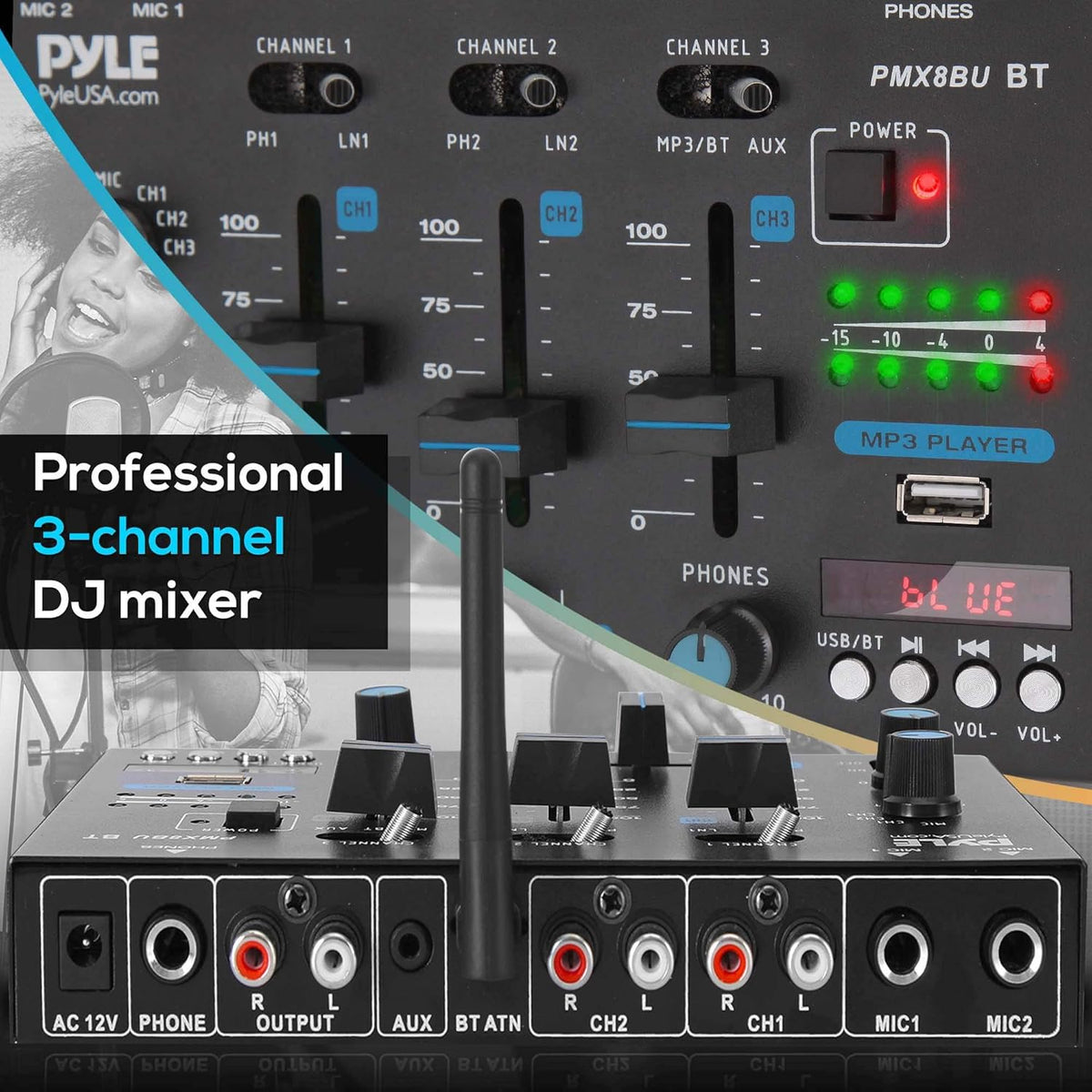 3 Channel Bluetooth DJ Controller Sound Mixer P30085