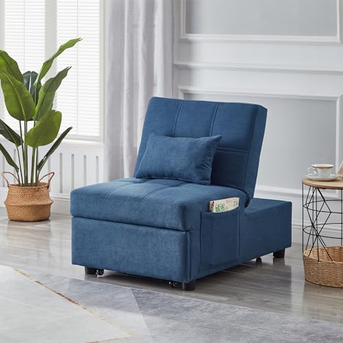 Brown PU Sleeper Sofa Chair Bed A279