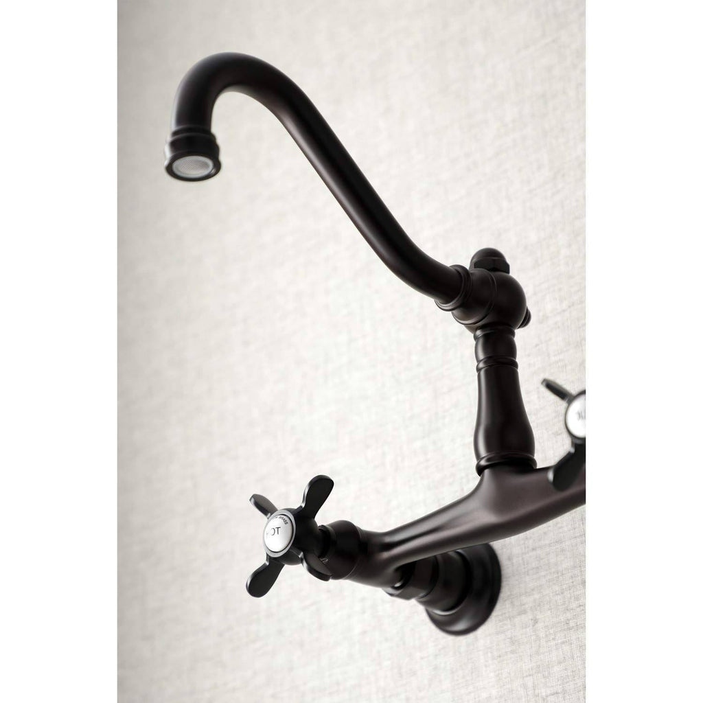 8x22 Center Wall Mount Bathroom Faucet, Oil Rubbed Bronze U6376