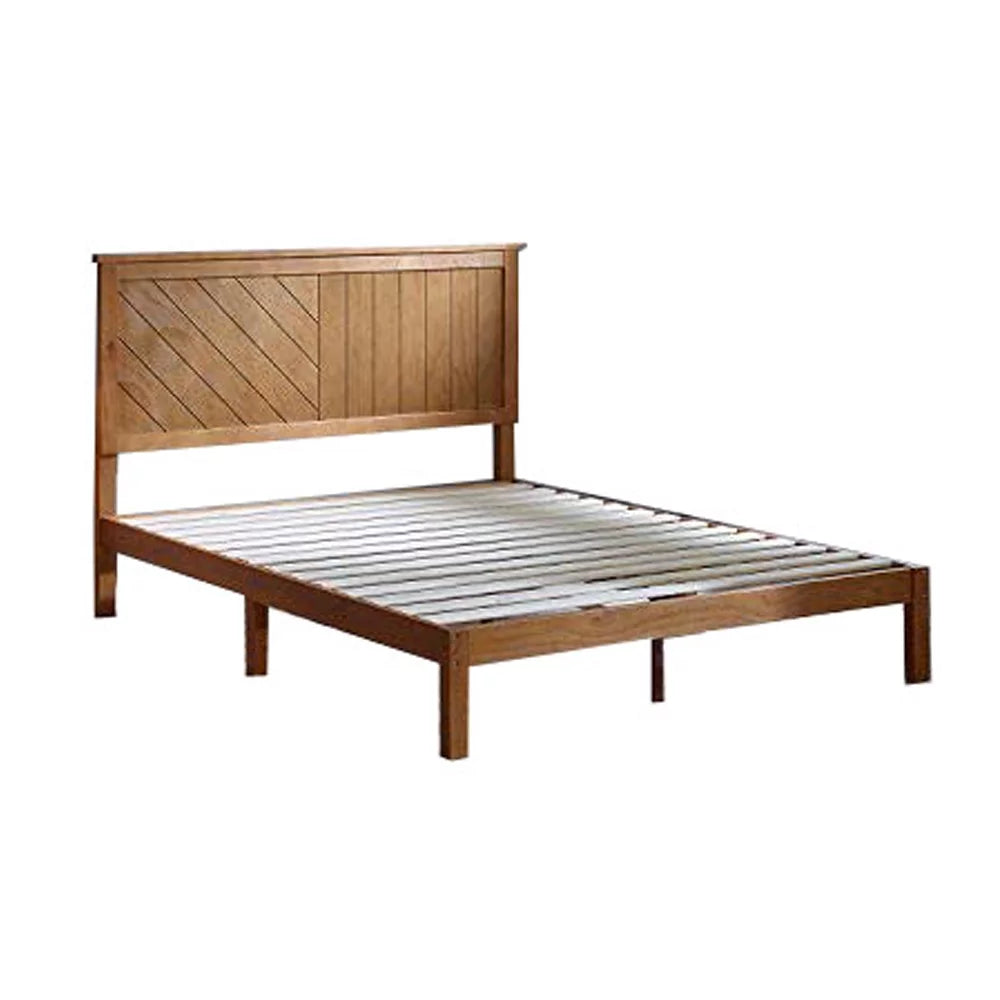 Solid Wood Platform Bed with Headboard King P491629