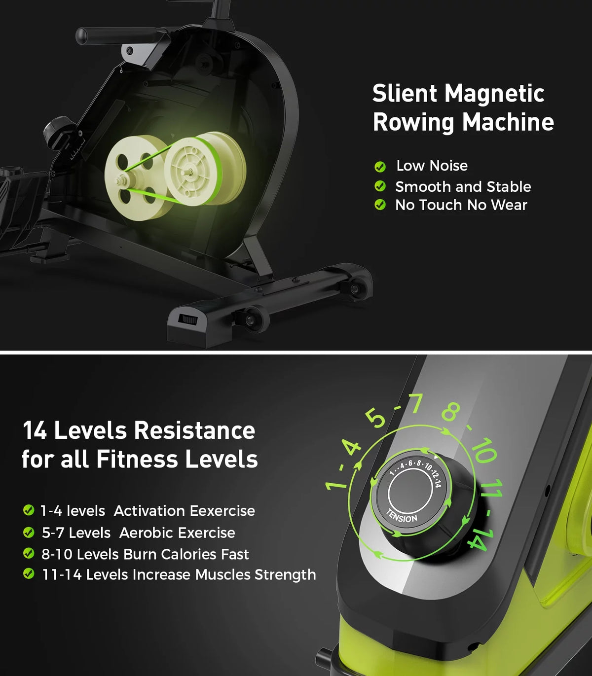 350 LB Capacity Foldable Magnetic Rowing Machine A88404