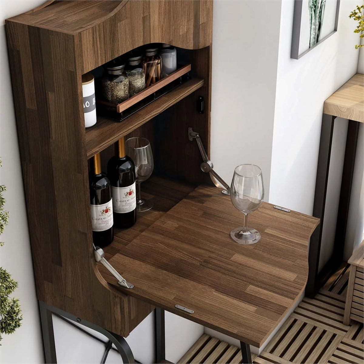 Wood 2-Shelf Mini Bar F6740