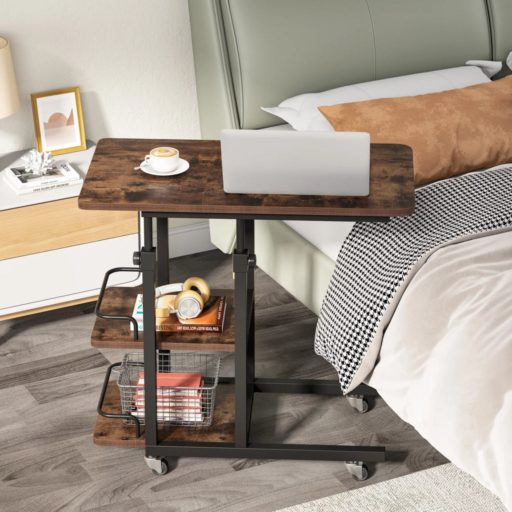 Height Adjustable C Table with Storage and Tiltable Drawing Board K7920