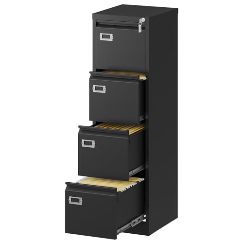 Black 4 Drawer Metal File Cabinet B9805