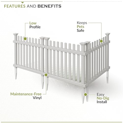 White Vinyl 3 Panels Garden Fence Kit Z7246