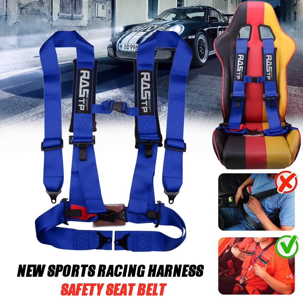 4 Point Safety Harness with 3 Inch Padding (Blue) Pack of 2 H506