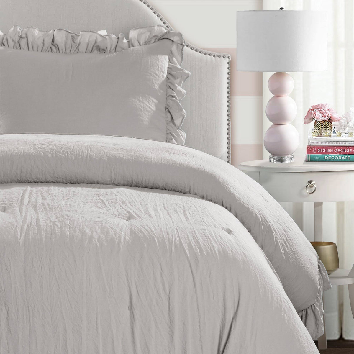 King Light Gray Comforter Set R324449