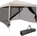 10' x 10' Pop Up Canopy Tent with Netting, Height Adjustable, with Carry Bag Y396137