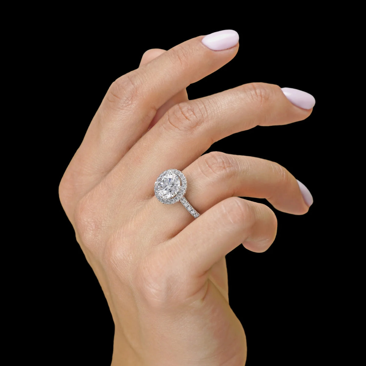 14k Yellow Gold Diamond and Moissanite Halo Engagement Ring Size 7.5 L357