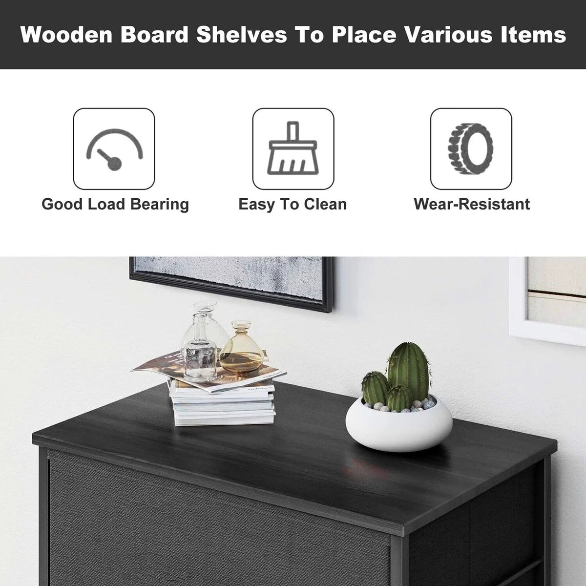 2 Drawer Fabric Dresser J254