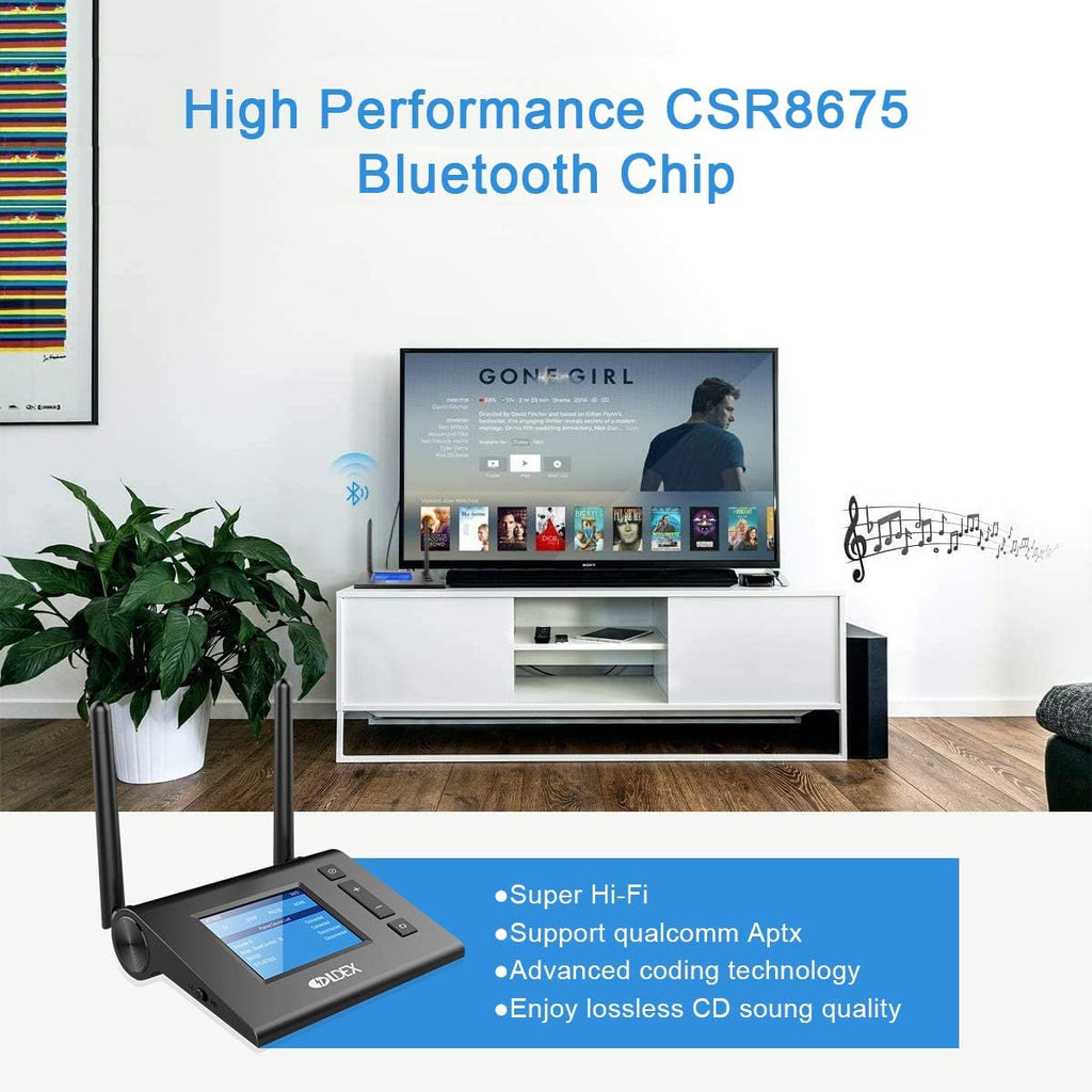 Bluetooth 5.0 Audio Adapter with LCD Display, Optical RCA AUX, Pack of 2 K569