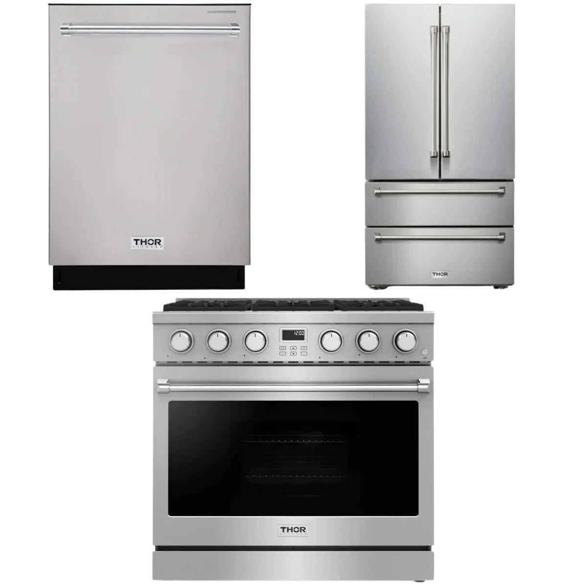 36 Gas Range, Refrigerator and Dishwasher B2122