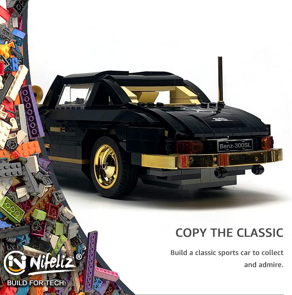 Retro Sports Car 1:14 Scale Building Blocks Set (886 Pcs) E414