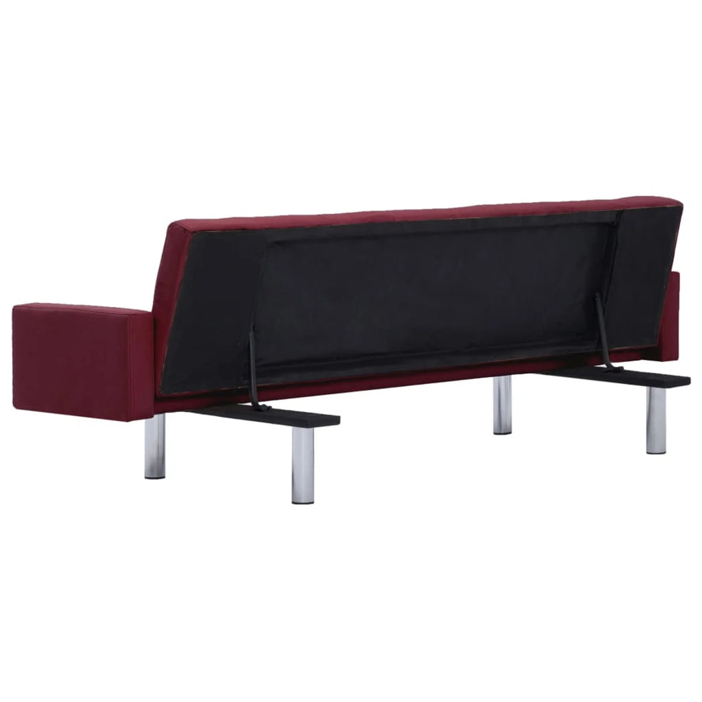 Red Fabric Sofa Bed with Armrest E820818