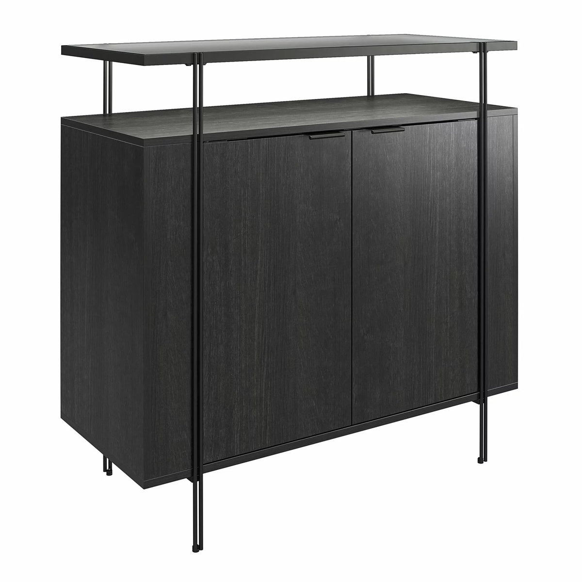 Black Oak Bar Cabinet L17763