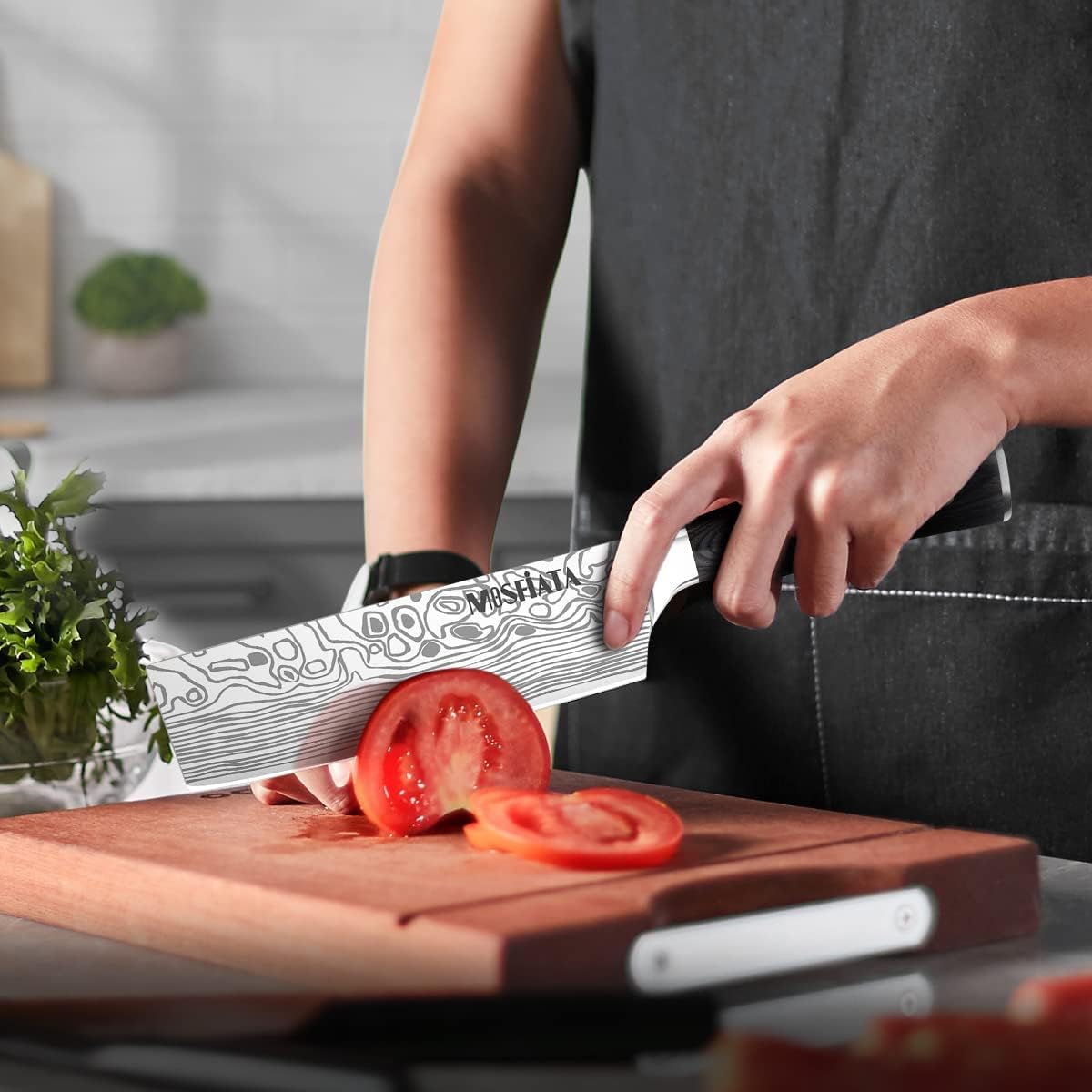 3 PCS German High Carbon Stainless Steel Chef Knife Set with Magnetic Knife Block H9151