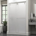 Frameless Sliding Shower Door in Chrome with Niebla Glass N23750