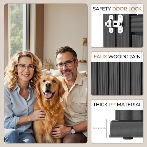 Dog Crate Furniture End Table with Lockable Latch O76858
