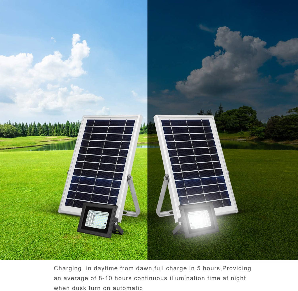 Dual 42 LEDs 6500K Dusk to Dawn IP65 Waterproof Solar Flood Lights T618