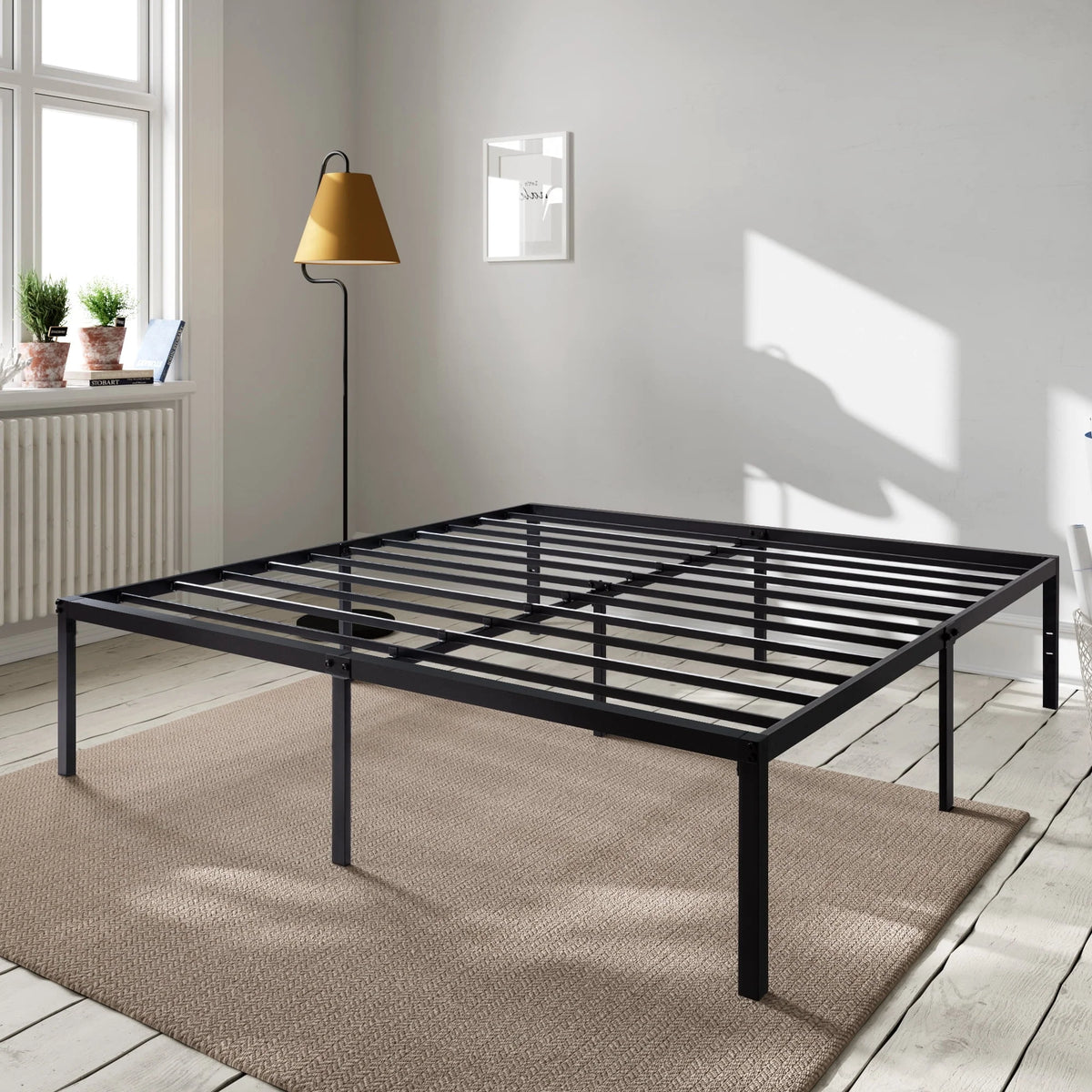 Heavy Duty Full Size Metal Platform Bed Frame with Under Bed Storage I935