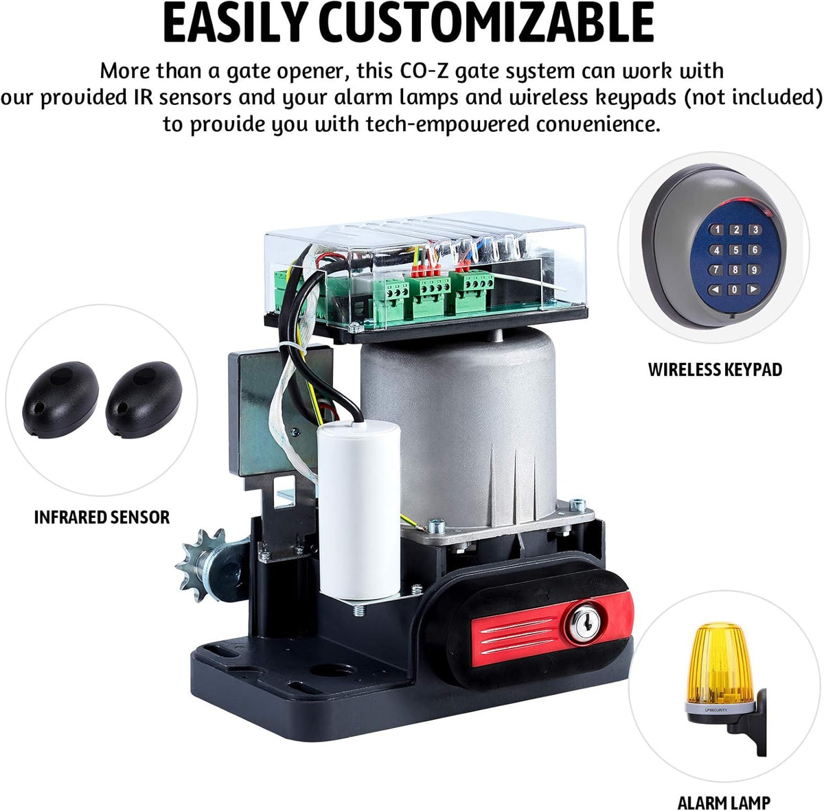 1800 lb Automatic Sliding Gate Opener with 2 Remote Controls Y849292