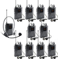 UHF Wireless Voice Audio Transmission System - 1 Transmitter & 10 Receivers Q555
