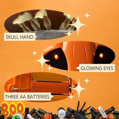 Animated Halloween Candy Bowl with Moving Skull Hand C8969