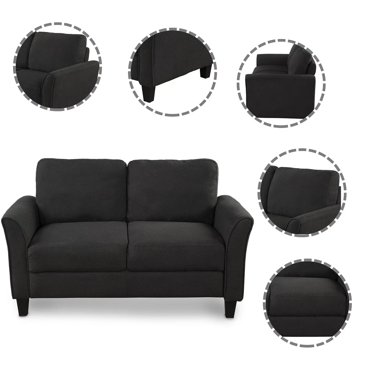 Black Double Seat Sofa O39267