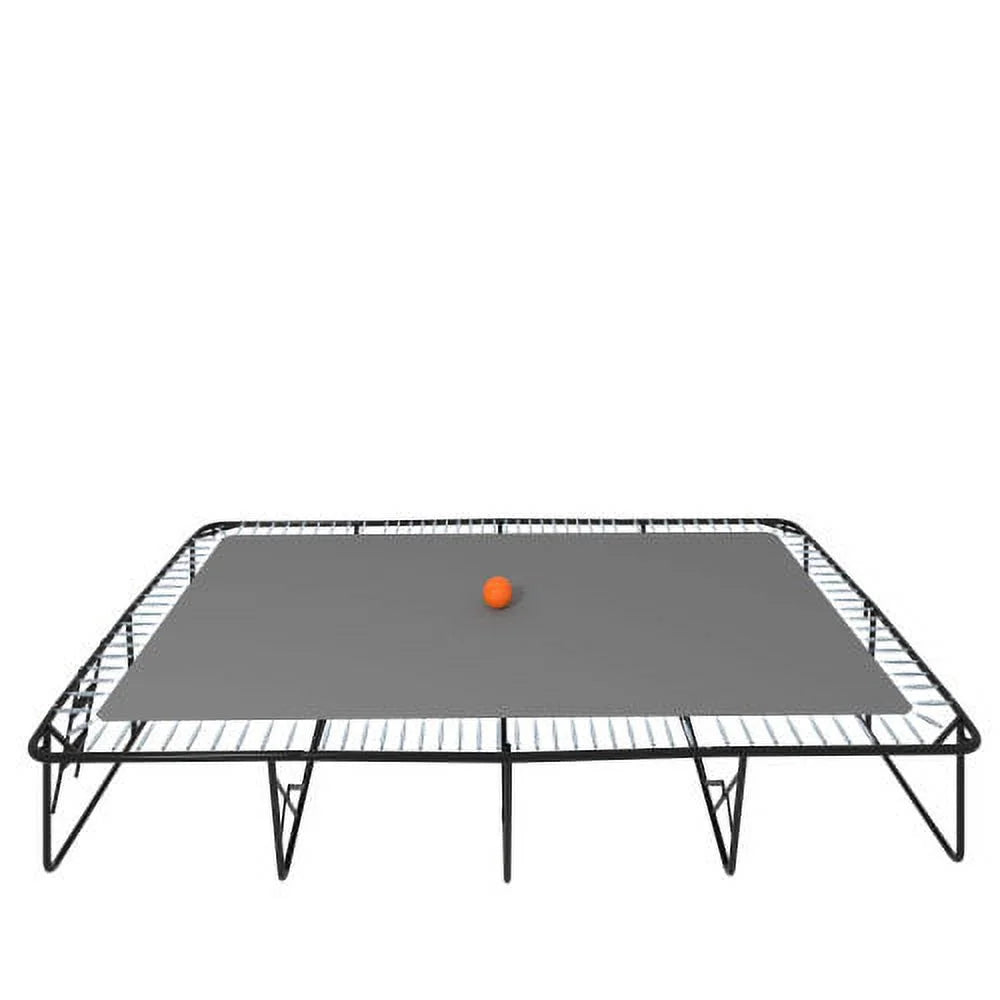 10ft by 17ft Rectangular Trampoline with Green Fabric Black Powder-coated Galvanized Steel Tubes with Basketball Hoop System G4614