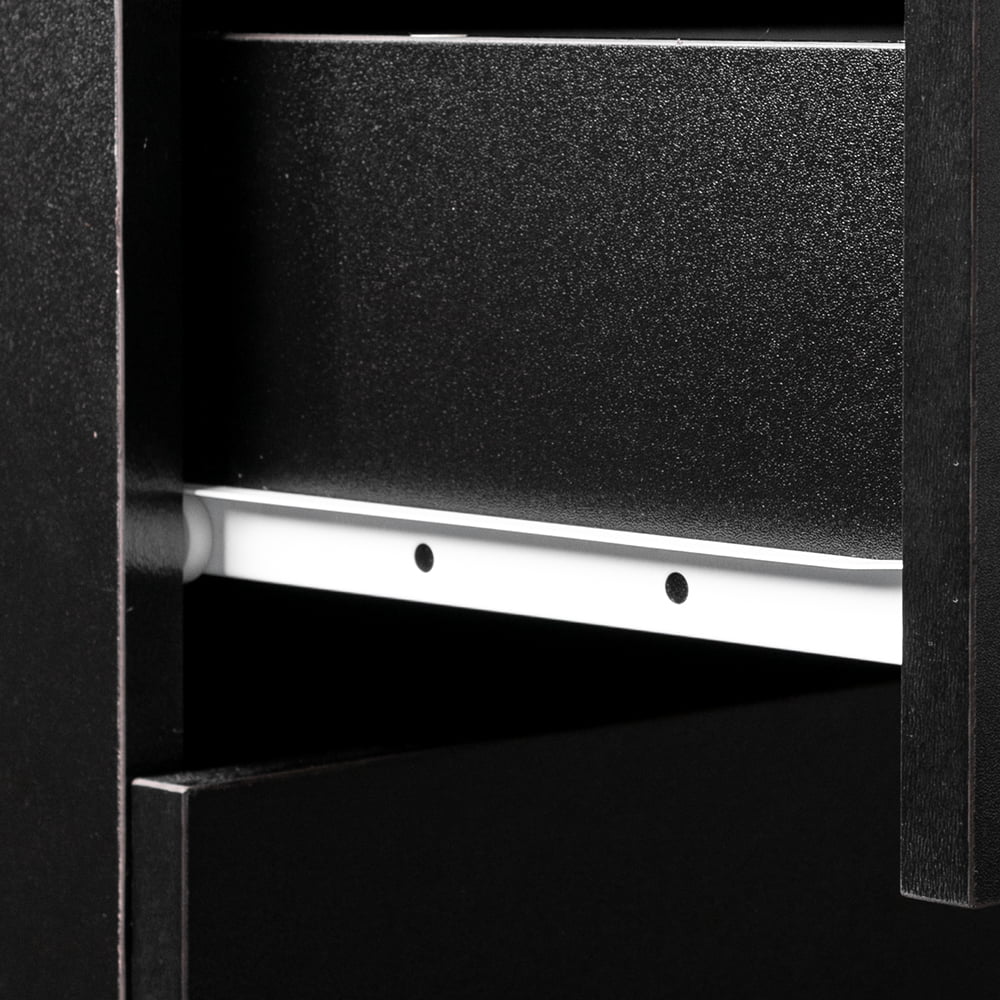 Black 4 Drawer Wood Nightstand Q4888