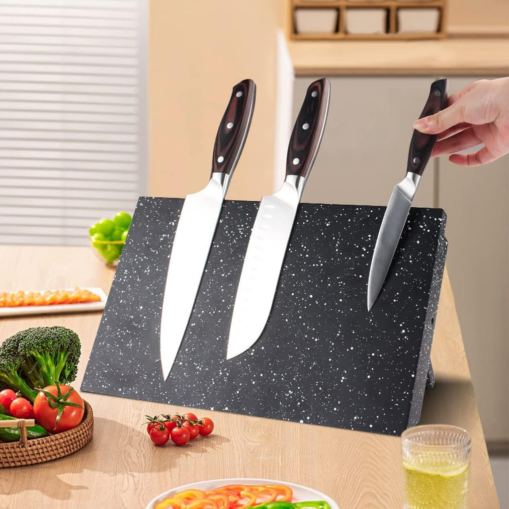 3 PCS German High Carbon Stainless Steel Chef Knife Set with Magnetic Knife Block H9151