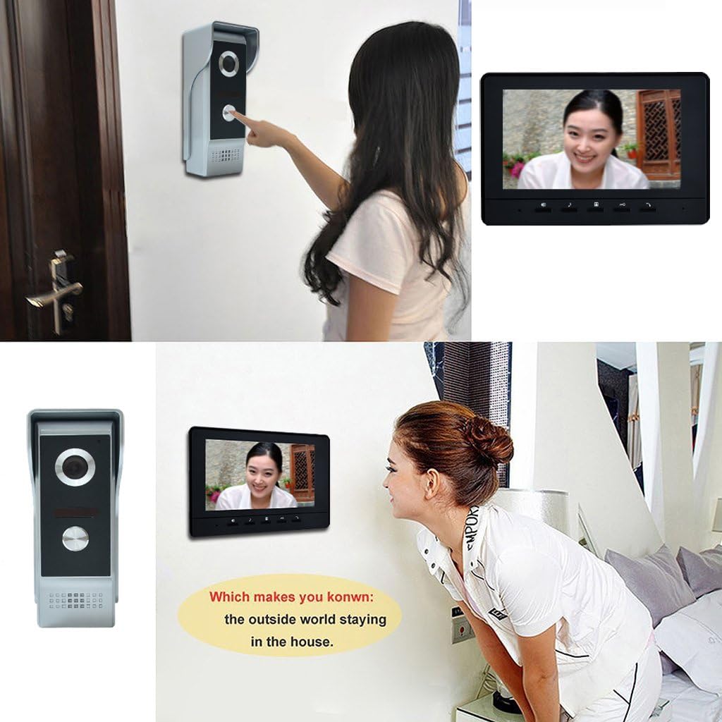 Wired Video Intercom System with 7 Inches Doorbell R9291