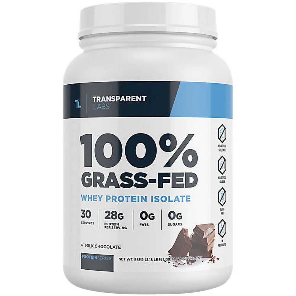 100% Grass Fed Whey Protein Isolate Milk Chocolate 2.18 Lbs. 30 Servings Y577