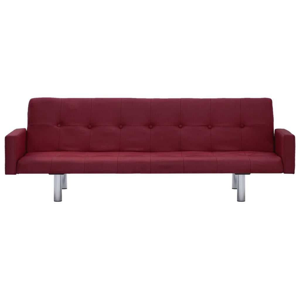 Red Fabric Sofa Bed with Armrest E820818