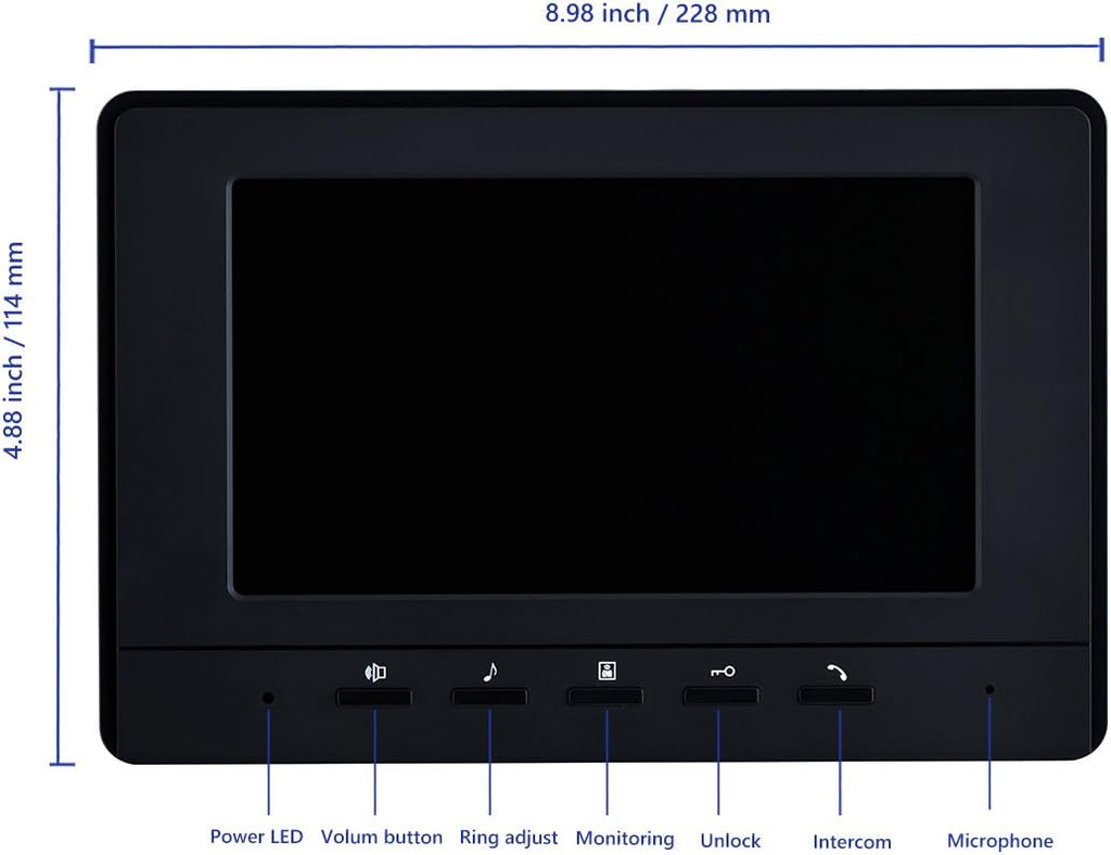 Wired Video Intercom System with 7 Inches Doorbell R9291