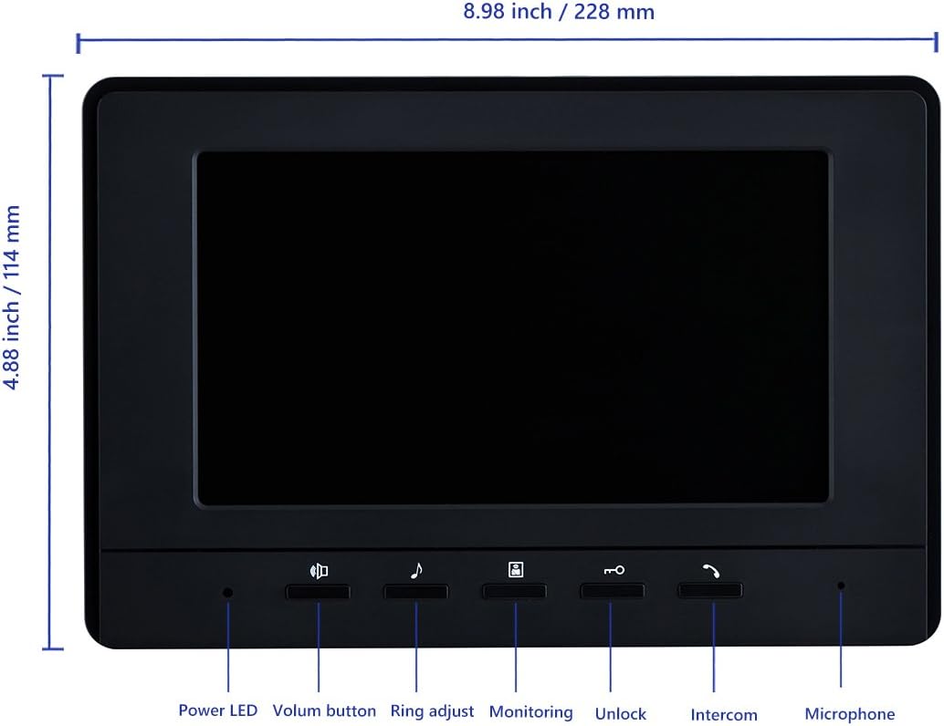 Wired Video Intercom System with 7 Inches Doorbell R9291