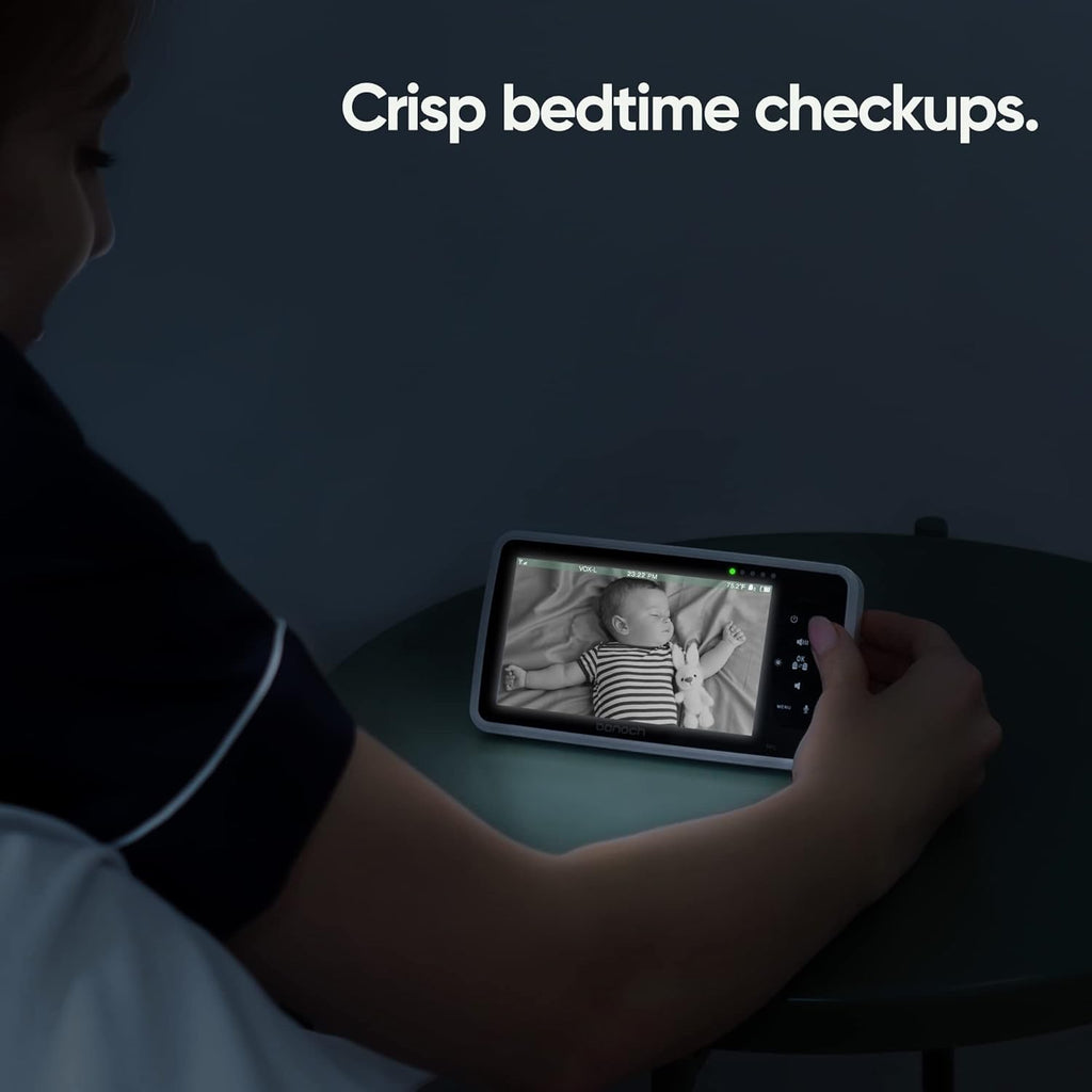 Video Baby Monitor with Camera and Audio, 720P HD Display, Night Vision, 2-Way Audio T3755