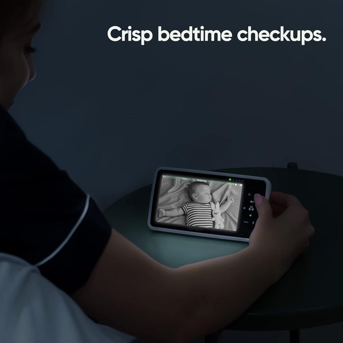 Video Baby Monitor with Camera and Audio, 720P HD Display, Night Vision, 2-Way Audio T3755