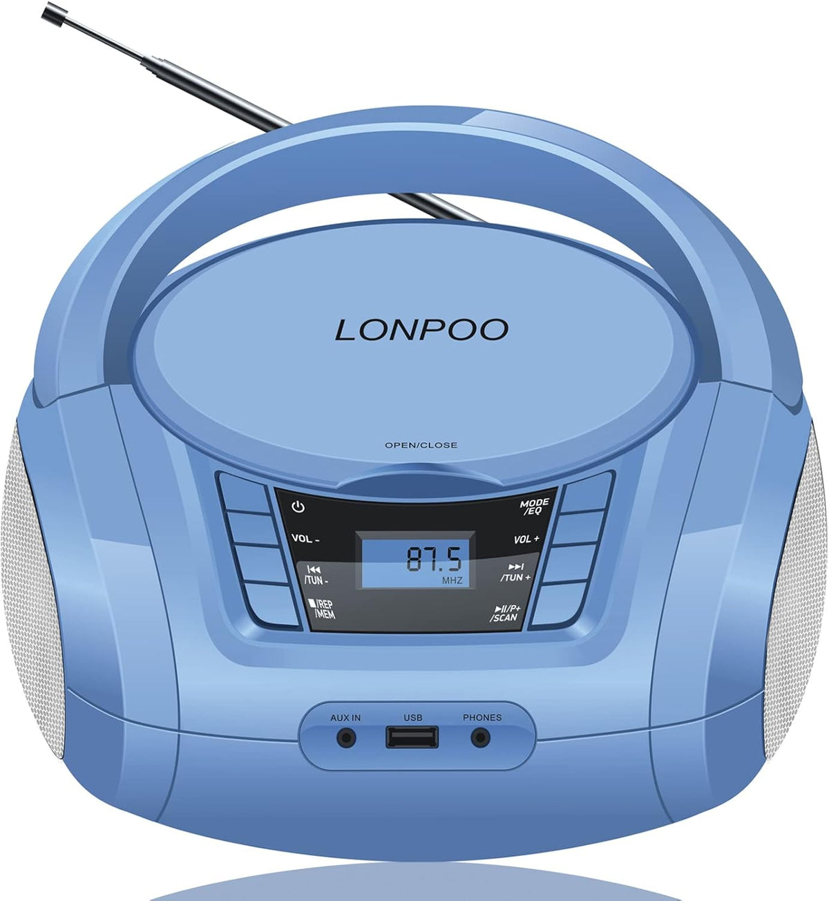 CD Player Boombox Portable Stereo Audio Morandi Blue Pack of 2 K40228