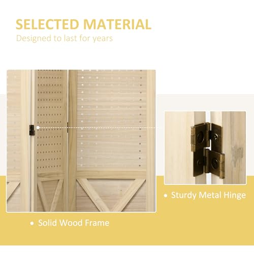 4 Panel Wood Folding Privacy Screen Z445568