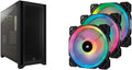 Black Tempered Glass Mid-Tower ATX PC Case with 3 Pack 120mm RGB PWM Fan H21581