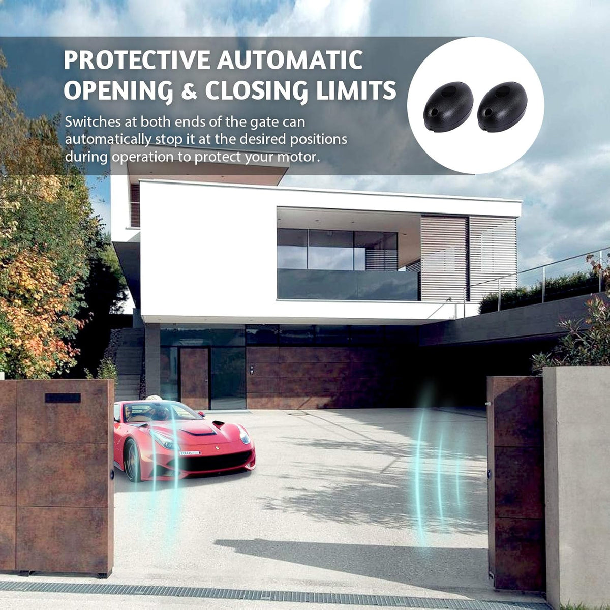 1800 lb Automatic Sliding Gate Opener with 2 Remote Controls Y849292